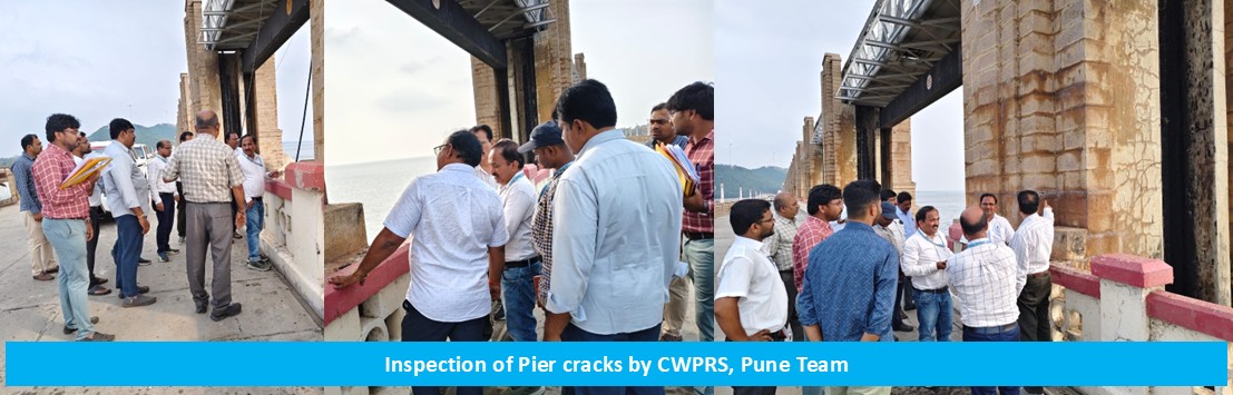 Inspection of Pier cracks by CWPRS, Pune team