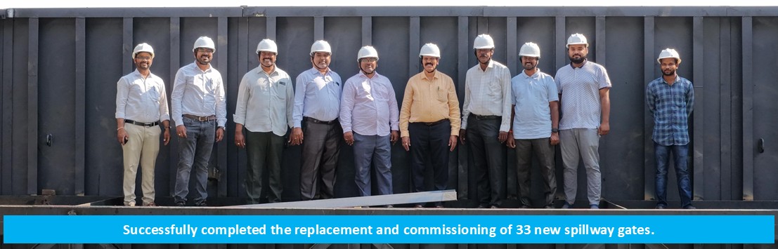 Successfully completed the replacement and commissioning of 33 new spillway gates.